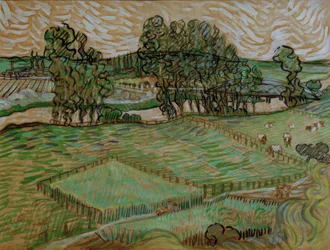 Paysage avec pont sur l