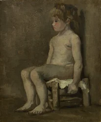 Jeune fille nue assise