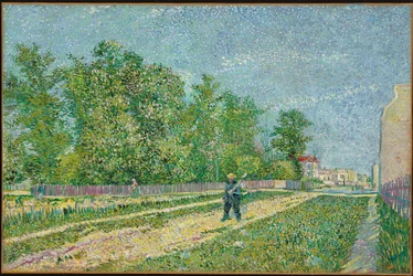 Route à la périphérie de Paris, fermier portant une bêche sur son épaule, 1887
