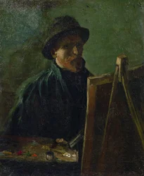 Autoportrait au chevalet de Vincent van Gogh (1853-1890). Dimensions : 46,5 x 38,5