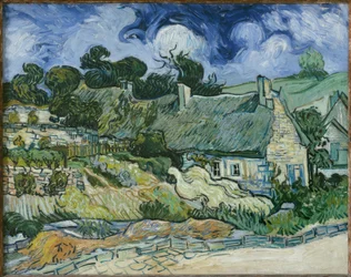 Maisons au toit de chaume à Cordeville, Auvers-sur-Oise
