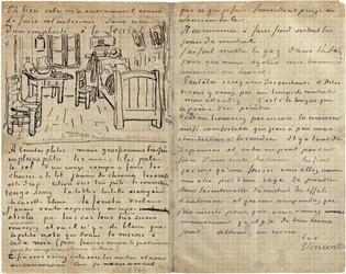 La chambre à coucher, Lettre à Paul Gauguin d
