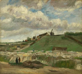 La colline de Montmartre avec carrière de pierre
