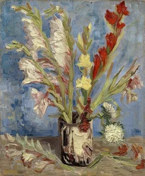 Vase avec glaïeuls et asters
