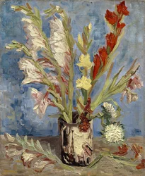 Vase avec glaïeuls et asters de Chine