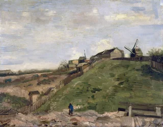 Vue sur la butte Montmartre avec la carrière de pierre
