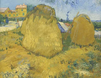 Meules de blé en Provence, vers 1888