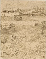 Arles. Vue des champs de blé (1888)