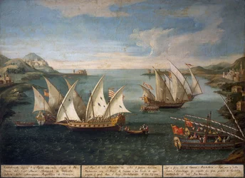 Bataille navale entre les navires vénitiens de Marco Ivanovich Dobrota et les navires turcs au large de Patras le 17 avril