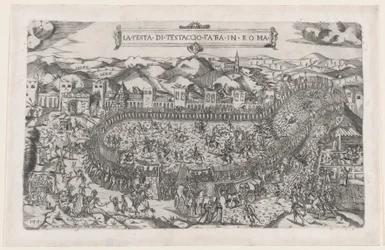 Speculum Romanae Magnificentiae : Jeux de carnaval tenus au Mont Testaccio à Rome