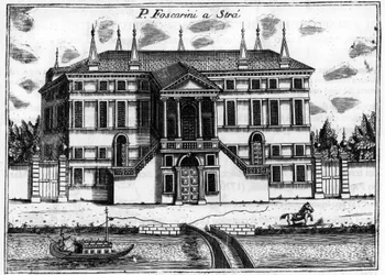 Le palais (Palazzo) Foscarini à Stra près de Venise. dans « Singolarita di Venezia » par Vincenzo Coronelli (1650-1718)