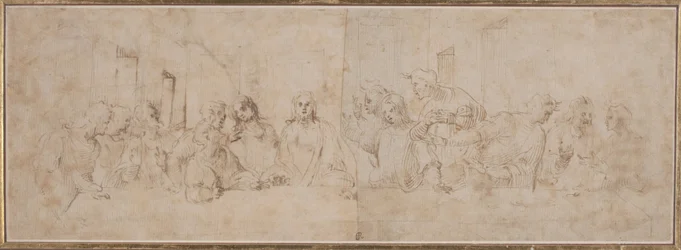 a) La Cène ; b) Putti, vers 1515 (dessin à la plume et à l