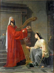 David et Micol, le roi David jouant de la harpe