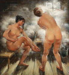 Dans un bain de vapeur russe