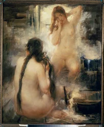 Dans un bain de vapeur