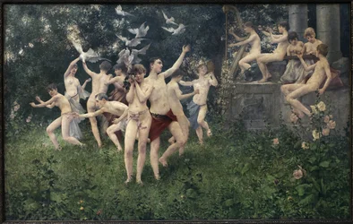 Festival de printemps (scène allégorique). Peinture de Karel Vitezslav Masek