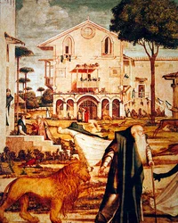 Saint Jérôme apprivoisant le lion (détail)