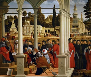 Saint Étienne devant le Grand Prêtre et les Anciens du Sanhédrin, 1514