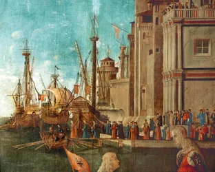 Navires dans le port (peinture sur toile)