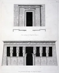 Une porte et une passerelle au temple de Tentyris, 19e siècle