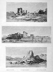Temples en ruines à Philae, Égypte, 1802