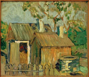 Paysage avec fleurs