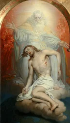 Dieu le Père pleurant le Christ mort