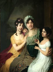 Portrait de la Comtesse Anna Bezborodko avec ses filles Lyubov et Cléopâtre, 1803