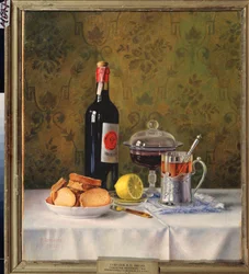 Un verre de thé. Nature morte