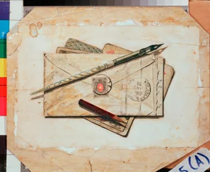 Une lettre et des cartes à jouer