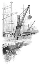 Chargement de charbon à Newcastle, Nouvelle-Galles du Sud, Australie, 1886
