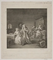 La chambre de naissance, acte III, scène 6. Gravure d