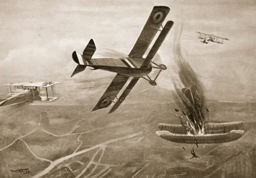 Bataille aérienne du Capitaine Hawker avec trois avions allemands