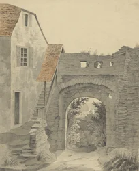 Entrée du Schloss Epstein, 1852