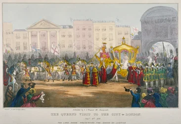 Vue de Temple Bar lors de la visite de la Reine Victoria à la City de Londres en 1837