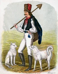 Homme hongrois avec des chiens, 1809