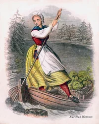 Femme suédoise ramant, 1809