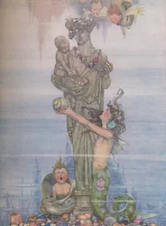 Elle a remis la statue dans son jardin, vers 1930