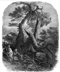 Spécimen de gravure sur bois, La mort des enfants de Niobé, 1844