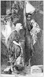 Une femme fellah à la source, vers 1880-1882