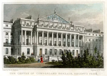 Le centre de Cumberland Terrace, Regents Park, Londres, 1829