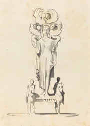 Figure en bronze de Minerve, trouvée dans le tumulus d