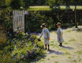 Enfants dans le jardin