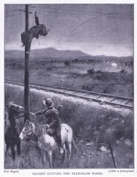 Pris en train de couper les fils, illustration de Après Pretoria : La guerre de guérilla, 1902