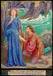 Aurelius et Dorigen (crayon et aquarelle)