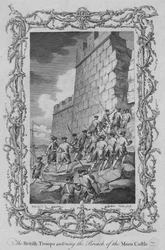 Les troupes britanniques entrant dans la brèche du château de Moro, vers 1770s