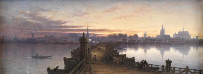 Cologne depuis le pont de bateaux, 1890