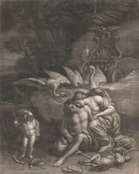 Adonis meurt dans les bras de Vénus