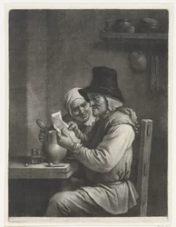 Un homme et une femme lisant une lettre