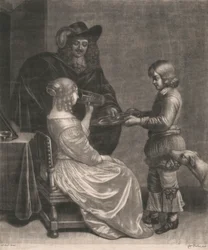 Dame, cavalier et un page